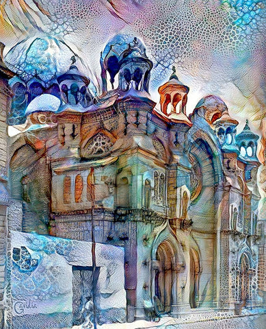 Mexico City Church of the Josefinos White Modern Wood Framed Art Print with Double Matting by Gavidia, Pedro