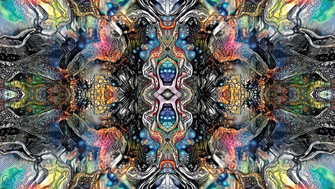 Mind Reactor Black Ornate Wood Framed Art Print with Double Matting by Gavidia, Pedro