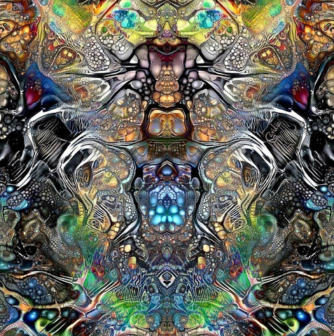 Mutation White Modern Wood Framed Art Print with Double Matting by Gavidia, Pedro