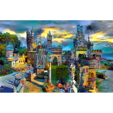 Benalmadena Spain Colomares Castle Black Modern Wood Framed Art Print with Double Matting by Gavidia, Pedro