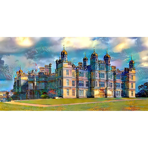 England Stamford Lincolnshire Burghley House Black Modern Wood Framed Art Print with Double Matting by Gavidia, Pedro