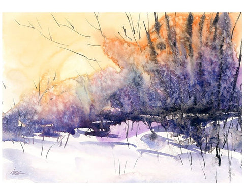 Frost Bite White Modern Wood Framed Art Print with Double Matting by Randy Noble Fine Art