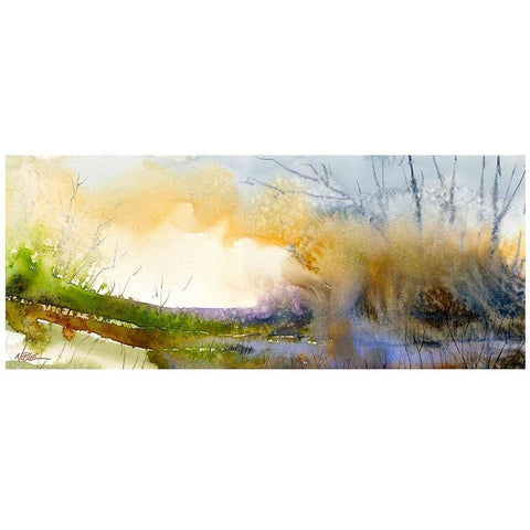 Morning Fog Black Modern Wood Framed Art Print with Double Matting by Randy Noble Fine Art
