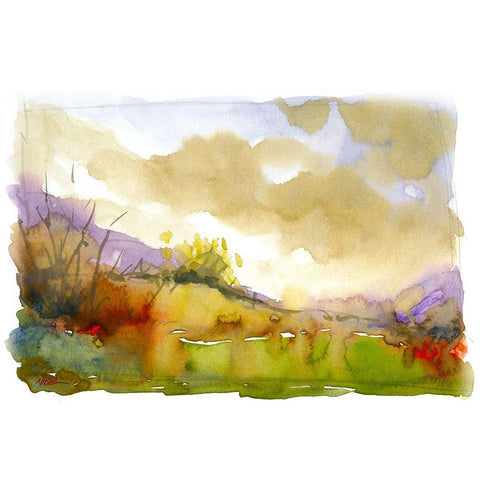 Purple Mountains Gold Ornate Wood Framed Art Print with Double Matting by Randy Noble Fine Art