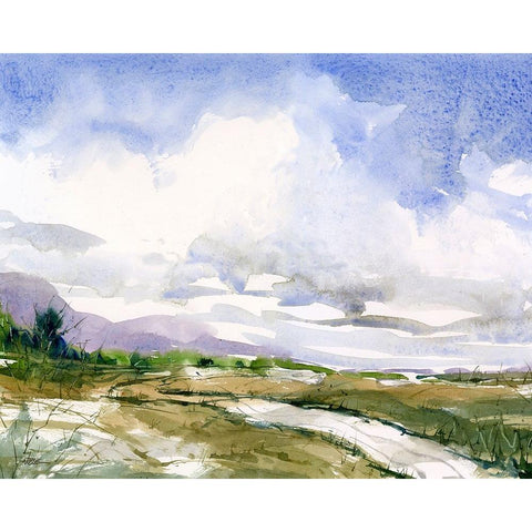 Sand Path Black Modern Wood Framed Art Print by Randy Noble Fine Art