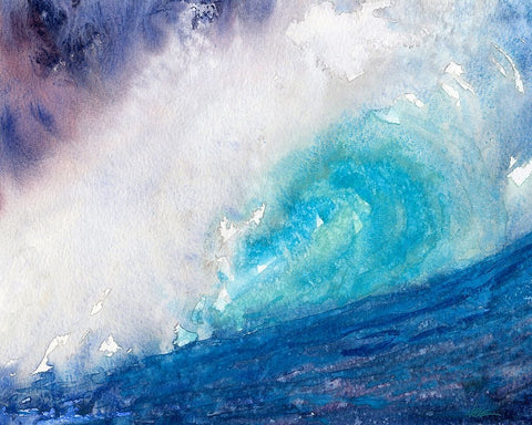 Surf Day White Modern Wood Framed Art Print with Double Matting by Randy Noble Fine Art