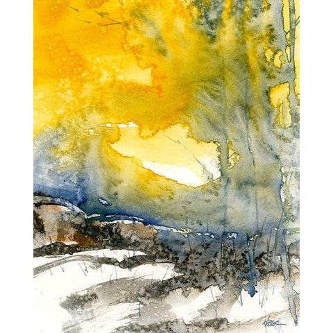 Winters Sun Black Modern Wood Framed Art Print with Double Matting by Randy Noble Fine Art