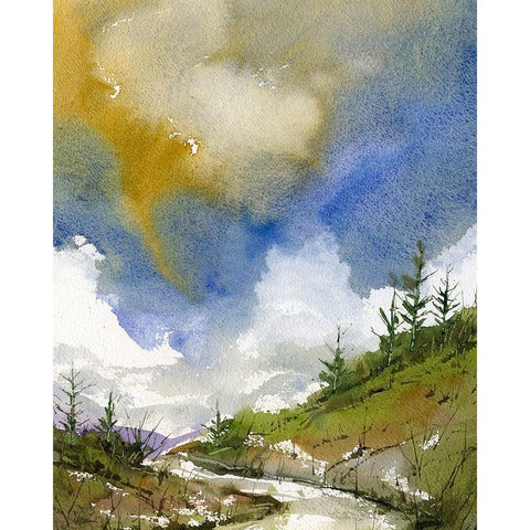 Yellow Sky Black Modern Wood Framed Art Print with Double Matting by Randy Noble Fine Art