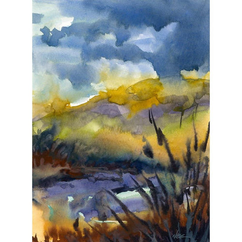 Spring Foothills Gold Ornate Wood Framed Art Print with Double Matting by Randy Noble Fine Art