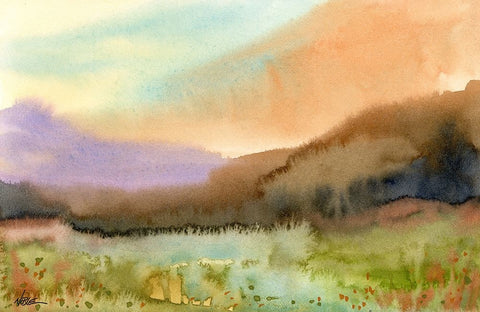 Wild Feilds White Modern Wood Framed Art Print with Double Matting by Randy Noble Fine Art