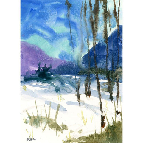 Winters Last Days White Modern Wood Framed Art Print by Randy Noble Fine Art
