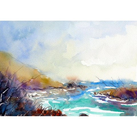 Found Beach Gold Ornate Wood Framed Art Print with Double Matting by Randy Noble Fine Art