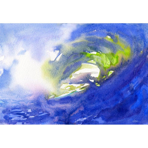 Last Wave Gold Ornate Wood Framed Art Print with Double Matting by Randy Noble Fine Art