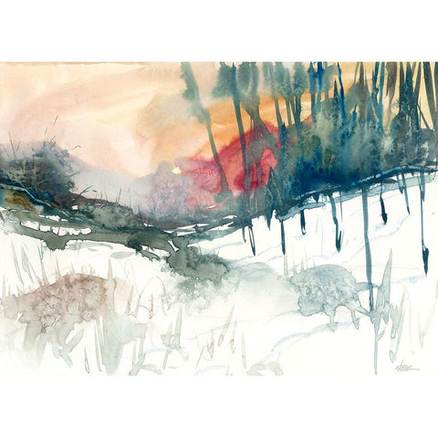 Ski Country Gold Ornate Wood Framed Art Print with Double Matting by Randy Noble Fine Art