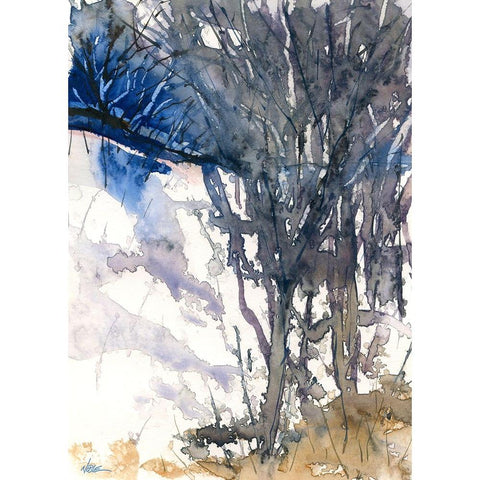 Snow Forest White Modern Wood Framed Art Print by Randy Noble Fine Art