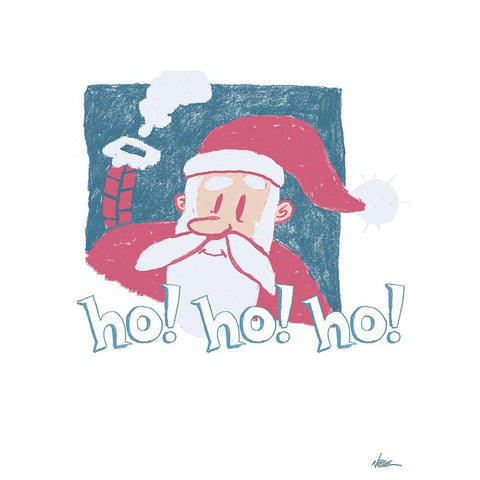 Ho Ho Ho Black Modern Wood Framed Art Print with Double Matting by Randy Noble Fine Art