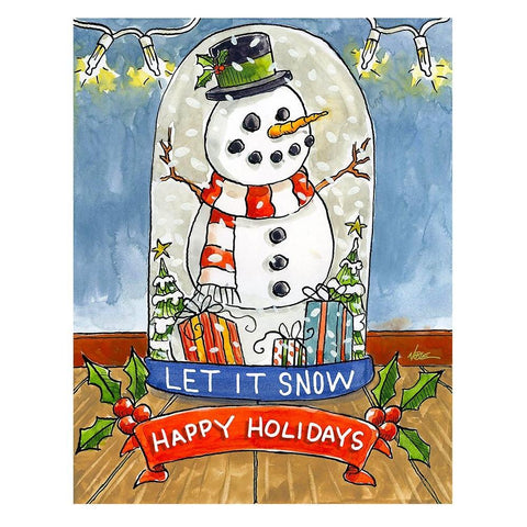 Let It Snow Black Modern Wood Framed Art Print by Randy Noble Fine Art