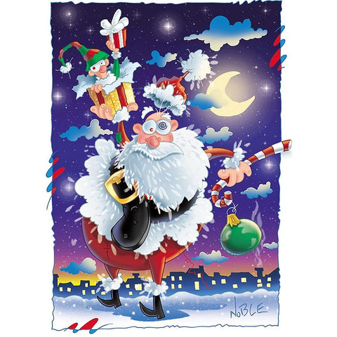 Santas Gift White Modern Wood Framed Art Print by Randy Noble Fine Art