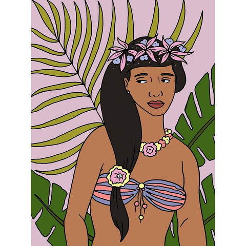 Tropical Beauties 3 Black Modern Wood Framed Art Print by Randy Noble Fine Art