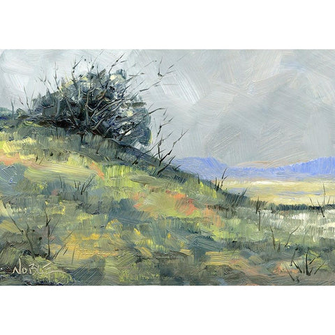 Purple Mountains 2 Black Modern Wood Framed Art Print by Randy Noble Fine Art