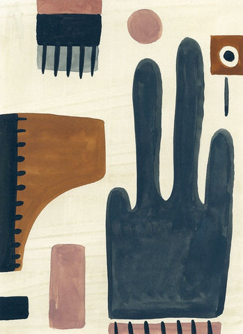 Bohemian Abstract White Modern Wood Framed Art Print with Double Matting by Randy Noble Fine Art