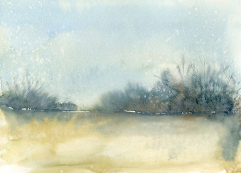 Sunny Fog White Modern Wood Framed Art Print with Double Matting by Randy Noble Fine Art