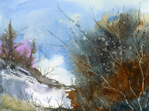 Bend Brush Black Ornate Wood Framed Art Print with Double Matting by Randy Noble Fine Art