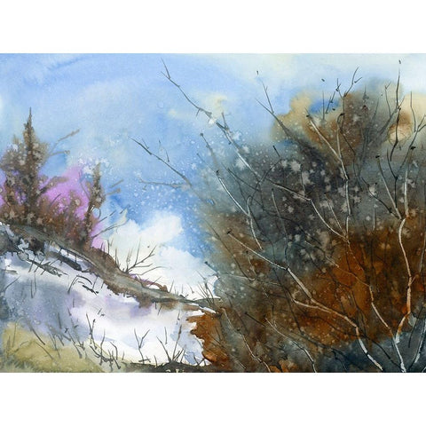 Bend Brush Gold Ornate Wood Framed Art Print with Double Matting by Randy Noble Fine Art