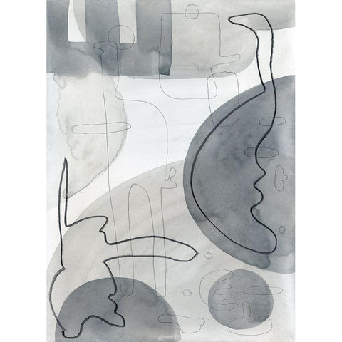 Lines Mingle Black Modern Wood Framed Art Print by Randy Noble Fine Art