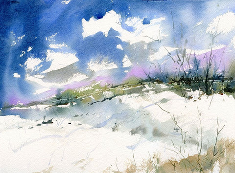 Cool Valley White Modern Wood Framed Art Print with Double Matting by Randy Noble Fine Art