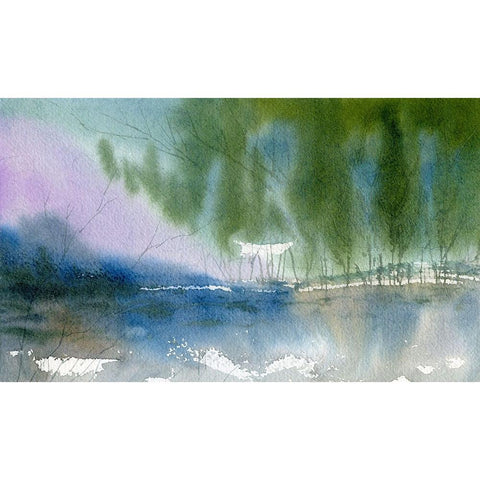 Purple Mountains White Modern Wood Framed Art Print by Randy Noble Fine Art