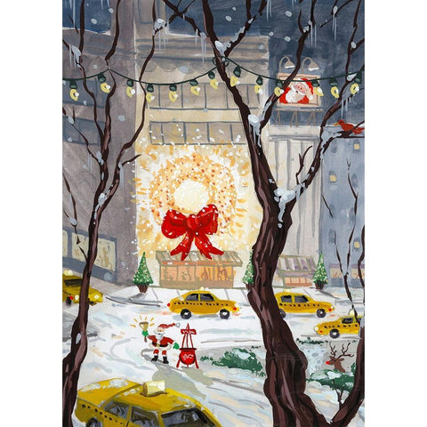 City Holiday White Modern Wood Framed Art Print by Randy Noble Fine Art