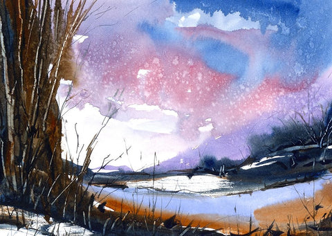 Effortless Gaze White Modern Wood Framed Art Print with Double Matting by Randy Noble Fine Art