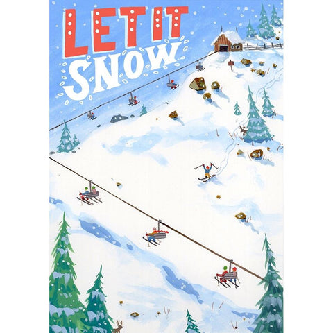 Let It Snow 2 White Modern Wood Framed Art Print by Randy Noble Fine Art