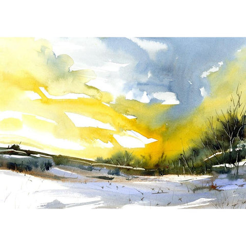 Poetic Winter Black Modern Wood Framed Art Print by Randy Noble Fine Art