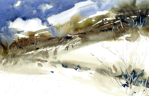 Rain Dance White Modern Wood Framed Art Print with Double Matting by Randy Noble Fine Art