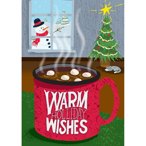 Warm Holiday Wishes Black Modern Wood Framed Art Print with Double Matting by Randy Noble Fine Art