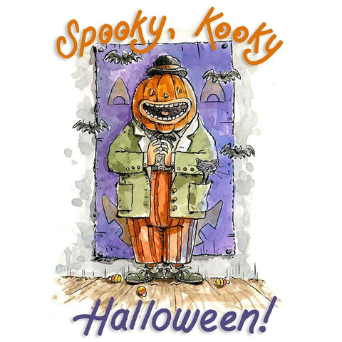 Kooky Halloween Black Modern Wood Framed Art Print with Double Matting by Randy Noble Fine Art