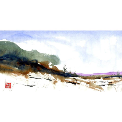 Sequential Snow Black Modern Wood Framed Art Print with Double Matting by Randy Noble Fine Art