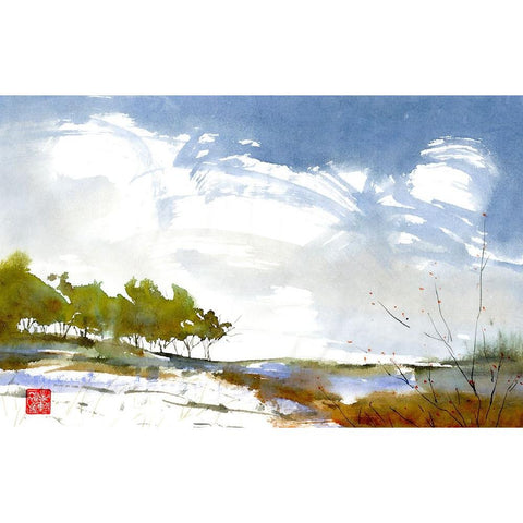 Tree Ridge White Modern Wood Framed Art Print by Randy Noble Fine Art