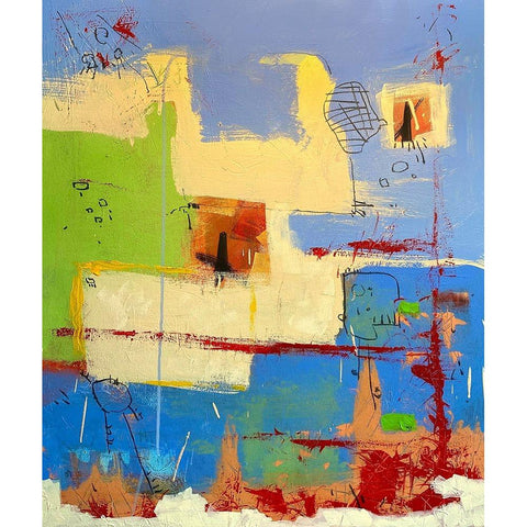 Seeking Treasure Black Modern Wood Framed Art Print with Double Matting by Randy Noble Fine Art