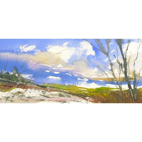 Clear Lake Pass Black Modern Wood Framed Art Print with Double Matting by Randy Noble Fine Art