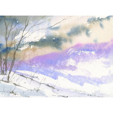 Ski North White Modern Wood Framed Art Print by Randy Noble Fine Art