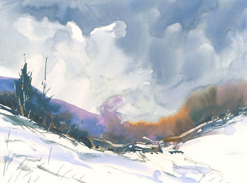 Winters Bounty White Modern Wood Framed Art Print with Double Matting by Randy Noble Fine Art