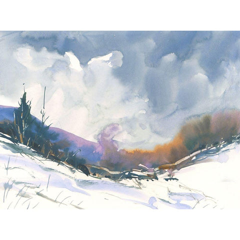 Winters Bounty White Modern Wood Framed Art Print by Randy Noble Fine Art