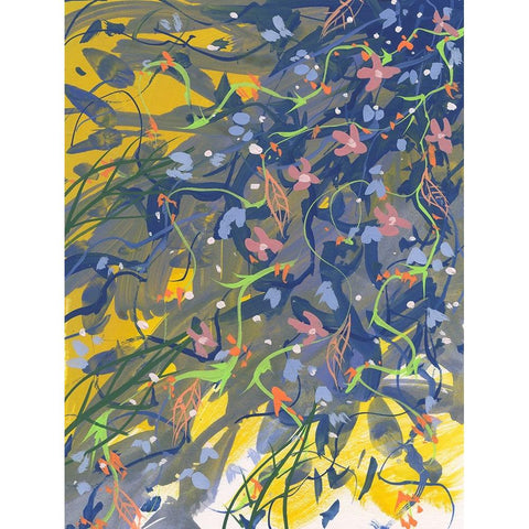 Flower Bed Black Modern Wood Framed Art Print by Randy Noble Fine Art