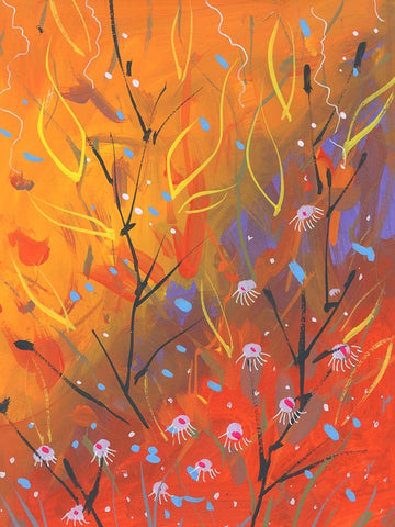 Autumn Grace White Modern Wood Framed Art Print with Double Matting by Randy Noble Fine Art