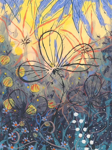 Forest Greens Black Ornate Wood Framed Art Print with Double Matting by Randy Noble Fine Art