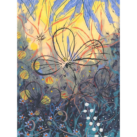 Forest Greens Black Modern Wood Framed Art Print with Double Matting by Randy Noble Fine Art