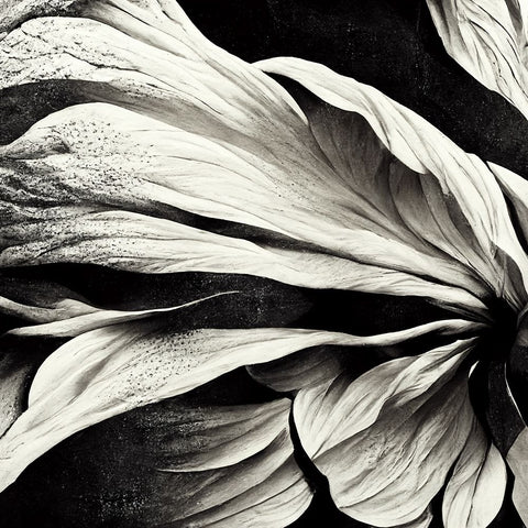 B009 Flowers Black White Black Modern Wood Framed Art Print by Heere, Ray
